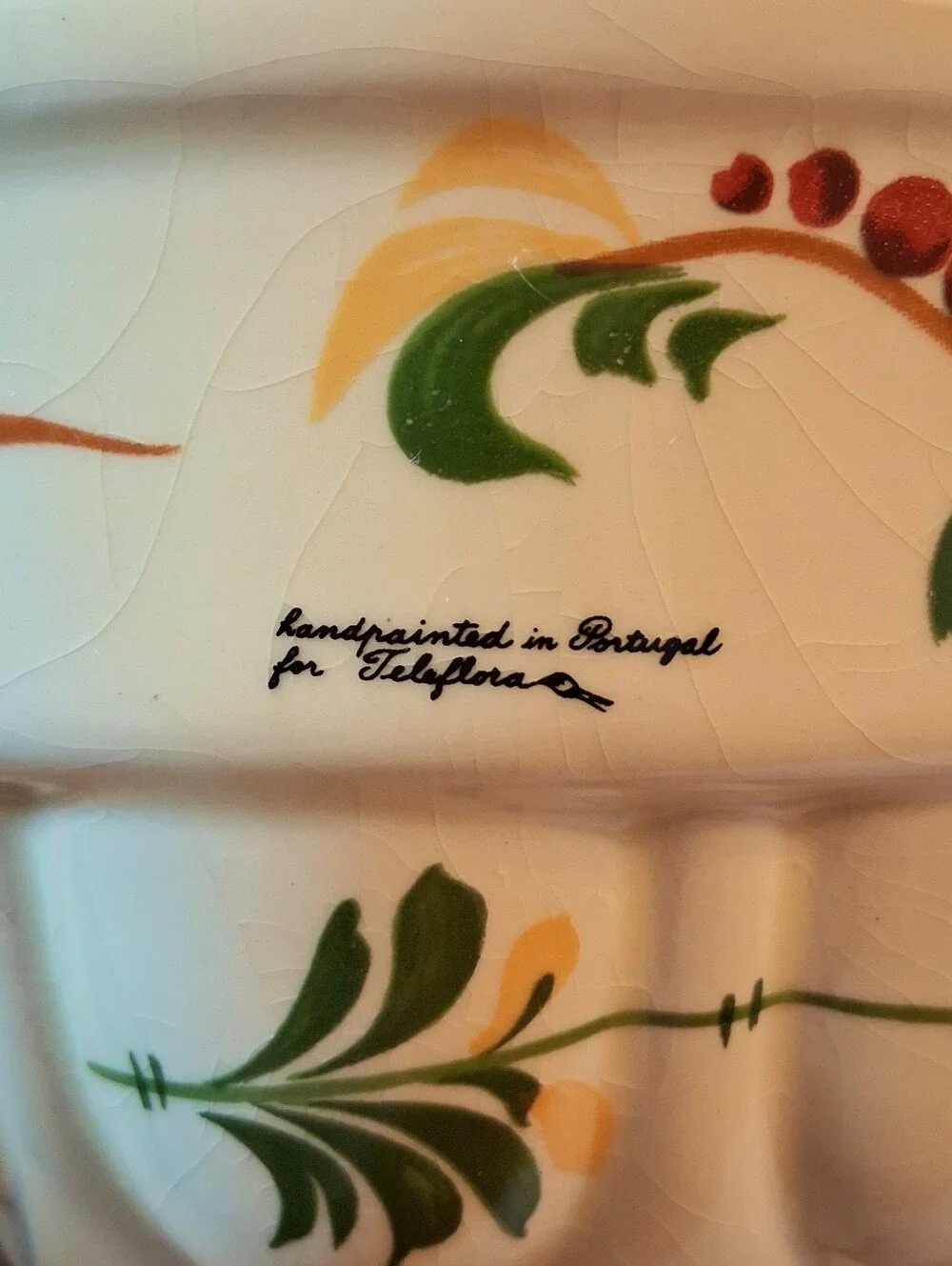 Vintage Set 1970s Teleflora Jello-Mold Floral Planters Hand Painted In Portugal